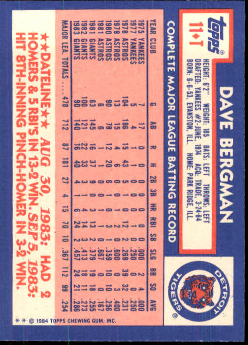 B1179- 1984 Topps Traded BB Card #s 1-132 +Rookies -You Pick- 15+ FREE US SHIP - Picture 23 of 223