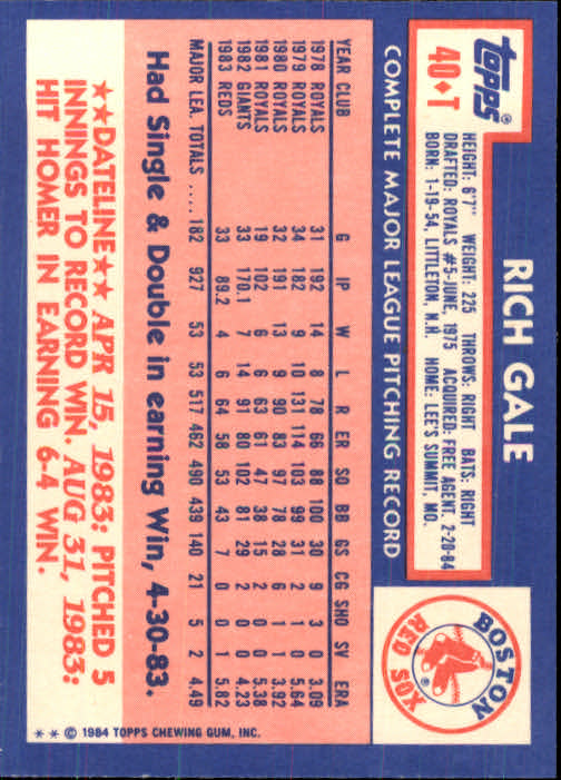 B1179- 1984 Topps Traded BB Card #s 1-132 +Rookies -You Pick- 15+ FREE US SHIP - Picture 73 of 223