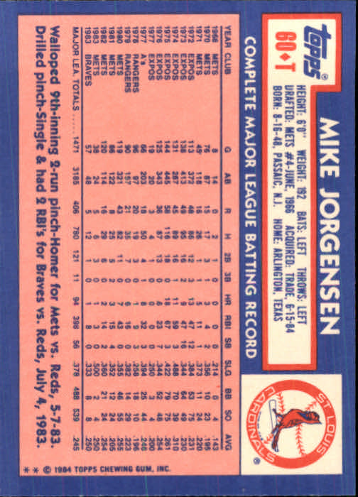 B1179- 1984 Topps Traded BB Card #s 1-132 +Rookies -You Pick- 15+ FREE US SHIP - Picture 101 of 223