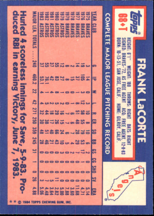 B1179- 1984 Topps Traded BB Card #s 1-132 +Rookies -You Pick- 15+ FREE US SHIP - Picture 113 of 223