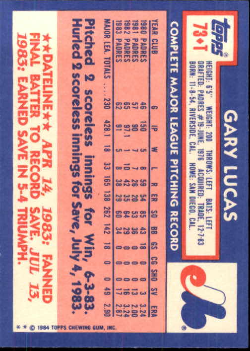 B1179- 1984 Topps Traded BB Card #s 1-132 +Rookies -You Pick- 15+ FREE US SHIP - Picture 123 of 223