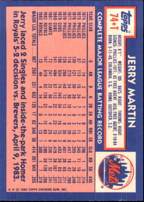 B1179- 1984 Topps Traded BB Card #s 1-132 +Rookies -You Pick- 15+ FREE US SHIP - Picture 125 of 223
