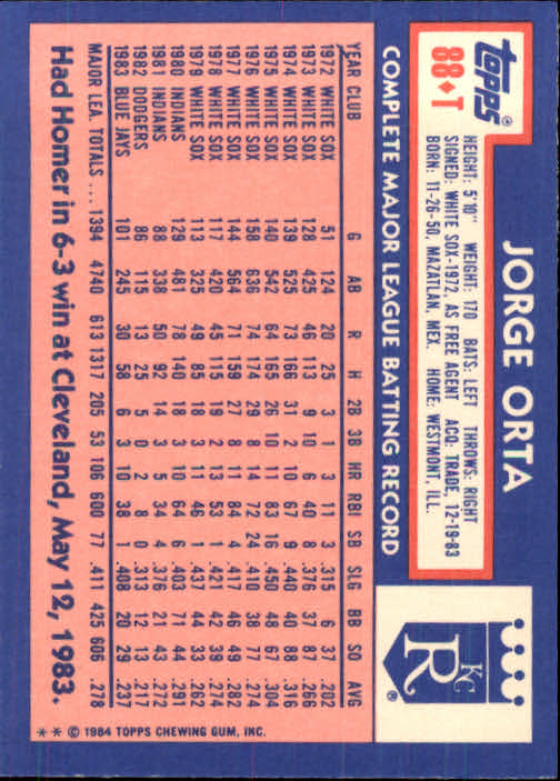 B1179- 1984 Topps Traded BB Card #s 1-132 +Rookies -You Pick- 15+ FREE US SHIP - Picture 147 of 223