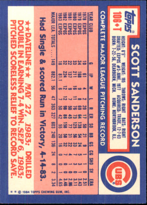 B1179- 1984 Topps Traded BB Card #s 1-132 +Rookies -You Pick- 15+ FREE US SHIP - Picture 179 of 223