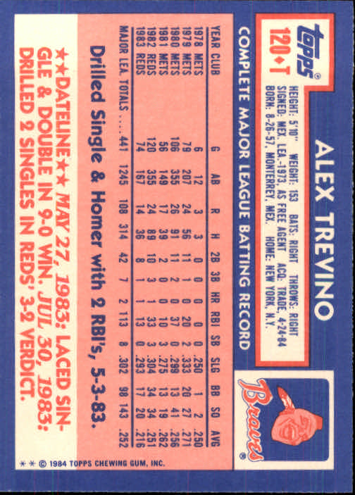 B1179- 1984 Topps Traded BB Card #s 1-132 +Rookies -You Pick- 15+ FREE US SHIP - Picture 201 of 223