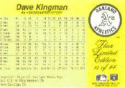 1985 Fleer Limited Edition #15 Dave Kingman back image
