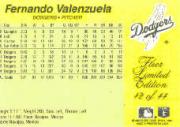 1985 Fleer Limited Edition #42 Fernando Valenzuela back image