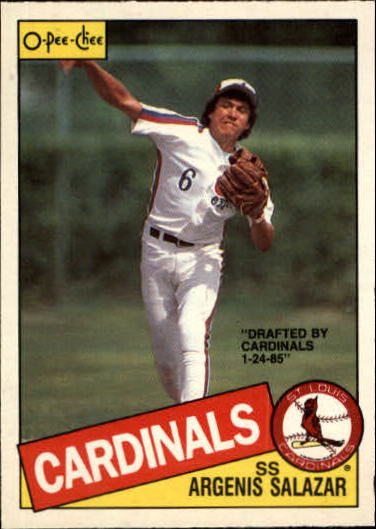 1985 O-Pee-Chee #154 Angel Salazar/Drafted by Cardinals 1-24-85