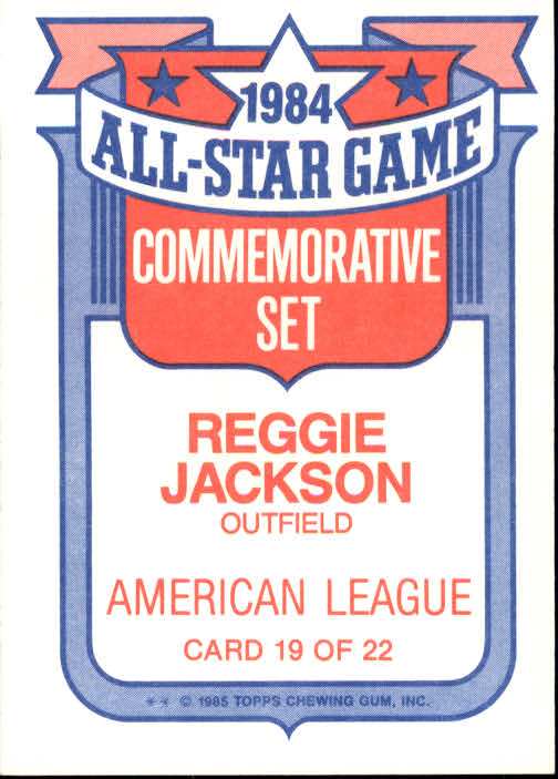 1985 Topps Glossy All-Stars #19 Reggie Jackson back image