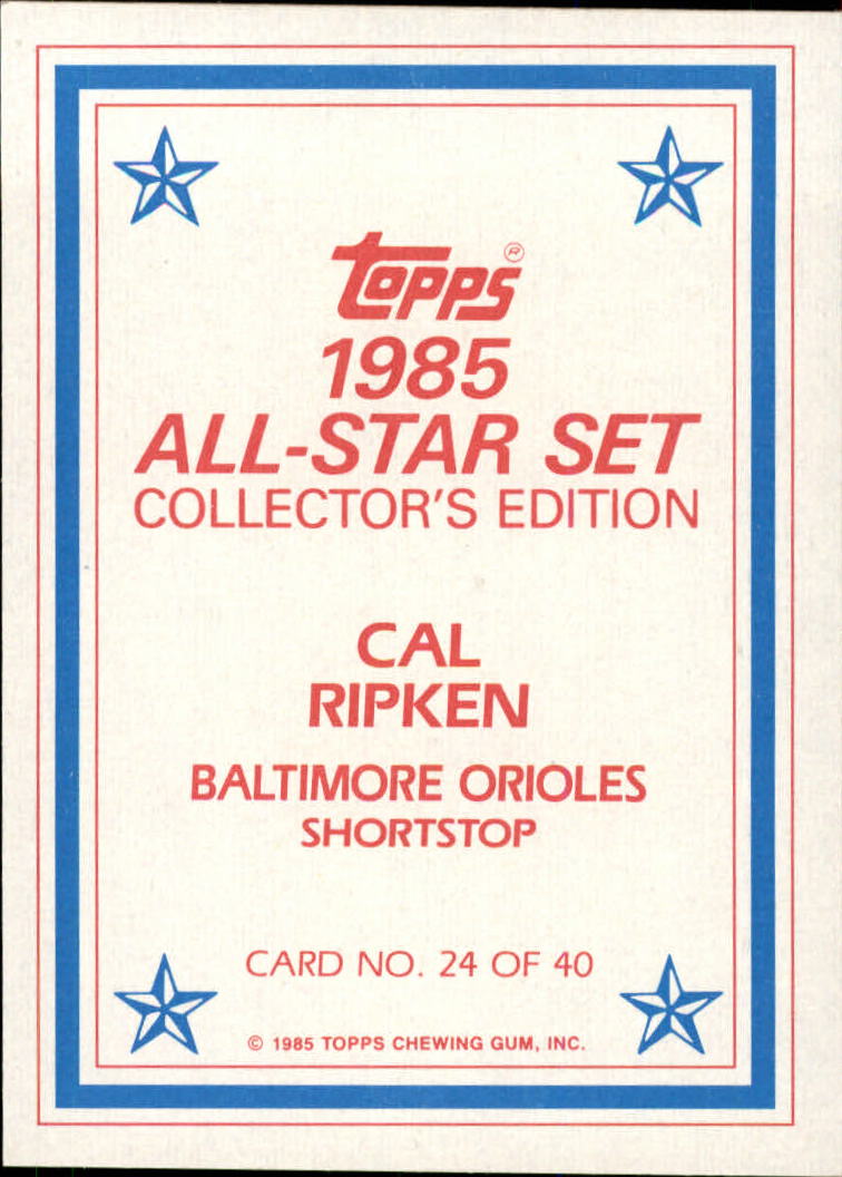 1985 Topps Glossy Send-Ins #24 Cal Ripken back image