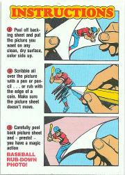 B6722- 1985 Topps Rub Downs Baseball Cards 1-32 -You Pick- 15+ FREE US SHIP - Picture 7 of 8