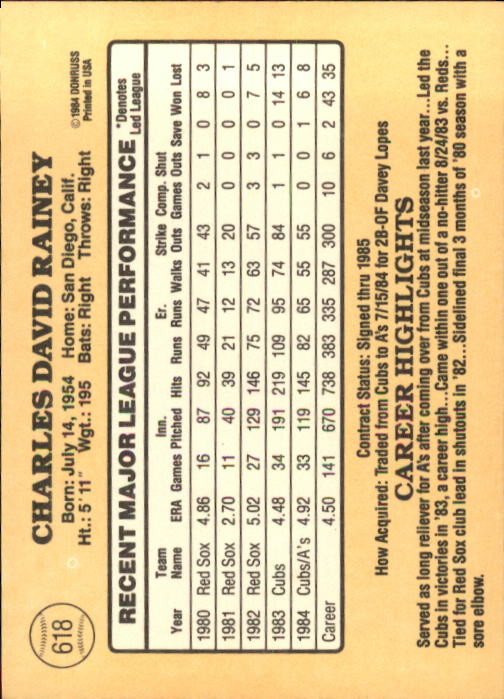 B2635- 1985 Donruss Baseball Cards 599-660 +Inserts -You Pick- 15+ FREE US SHIP