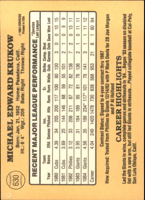 B2635- 1985 Donruss Baseball Cards 599-660 +Inserts -You Pick- 15+ FREE US SHIP