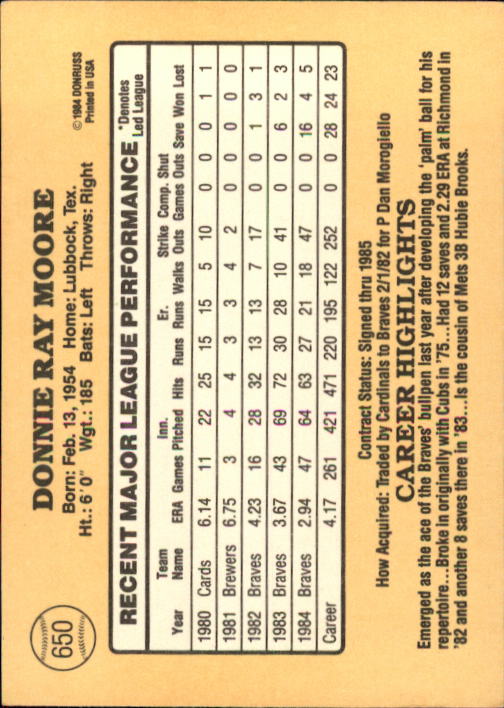 B2635- 1985 Donruss Baseball Cards 599-660 +Inserts -You Pick- 15+ FREE US SHIP - Picture 199 of 233