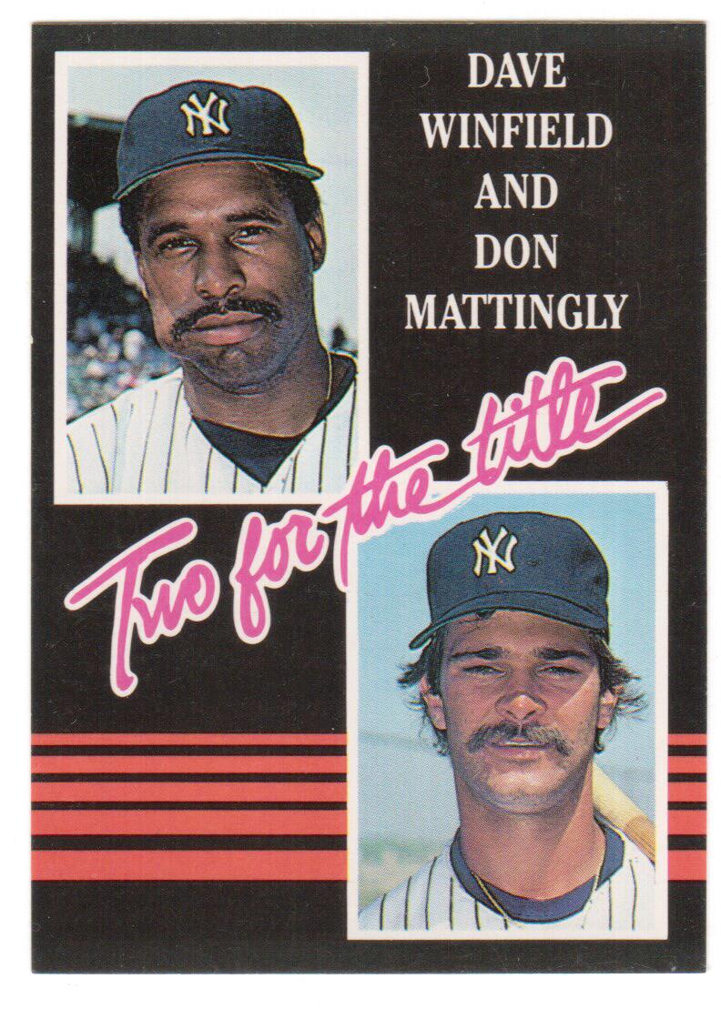 1985 Donruss #651A Two for the Title/Dave Winfield/Don Mattingly/Yellow letters