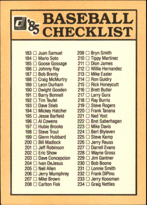 B2635- 1985 Donruss Baseball Cards 599-660 +Inserts -You Pick- 15+ FREE US SHIP - Picture 215 of 233