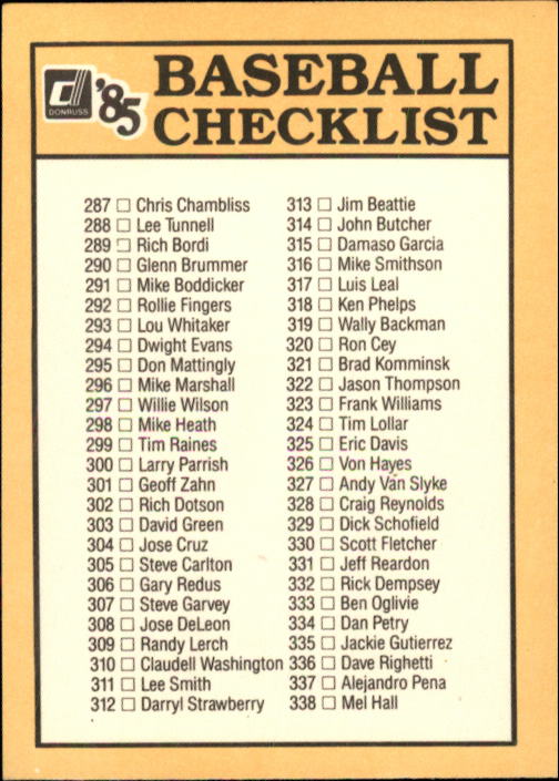 B2635- 1985 Donruss Baseball Cards 599-660 +Inserts -You Pick- 15+ FREE US SHIP - Picture 223 of 233