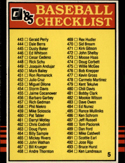 B2635- 1985 Donruss Baseball Cards 599-660 +Inserts -You Pick- 15+ FREE US SHIP - Picture 226 of 233