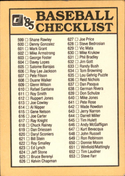 B2635- 1985 Donruss Baseball Cards 599-660 +Inserts -You Pick- 15+ FREE US SHIP - Picture 231 of 233