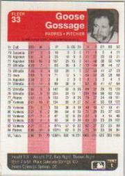 1985 Fleer #33 Rich Gossage back image
