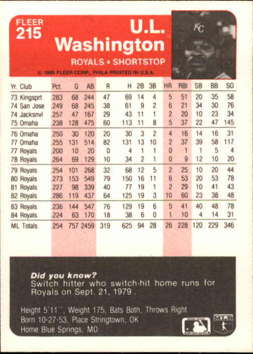 A1071- 1985 Fleer Baseball Card #s 1-250 +Rookies -You Pick- 15+ FREE US SHIP - Picture 367 of 431