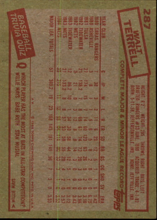 1985 Topps Baseball Card Pick (Base) 283-562 - Bild 11 von 491