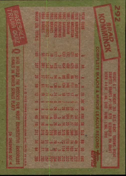 1985 Topps Baseball Card Pick (Base) 283-562 - Bild 19 von 491