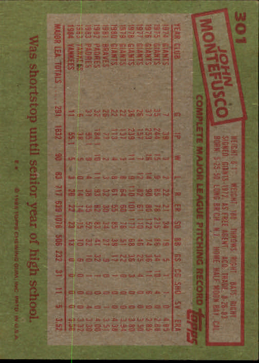 1985 Topps Baseball Card Pick (Base) 283-562 - Bild 35 von 491