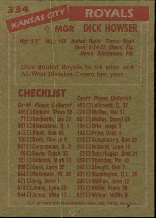 1985 Topps Baseball Card Pick (Base) 283-562 - Bild 91 von 491