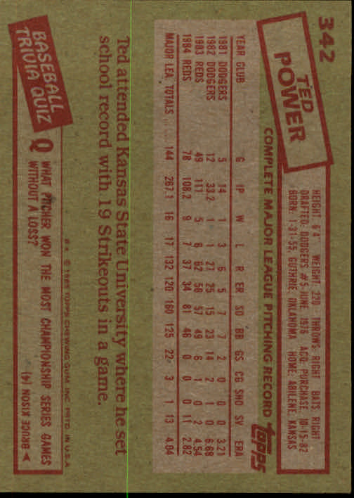 1985 Topps Baseball Card Pick (Base) 283-562 - Bild 107 von 491