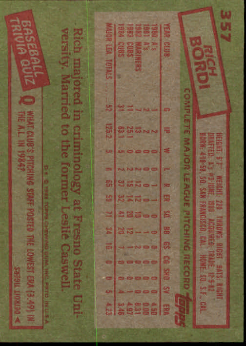 1985 Topps Baseball Card Pick (Base) 283-562 - Bild 131 von 491