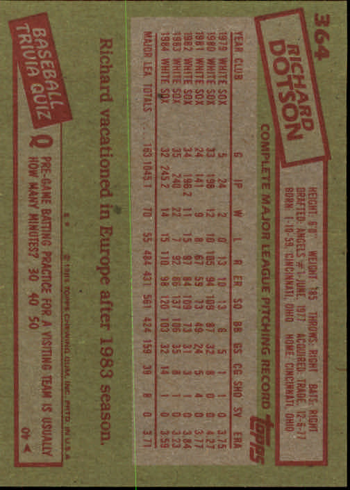 1985 Topps Baseball Card Pick (Base) 283-562 - Bild 145 von 491