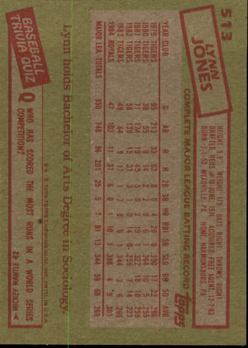 1985 Topps Baseball Card Pick (Base) 283-562 - Bild 403 von 491