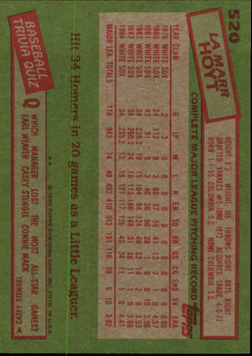 1985 Topps Baseball Card Pick (Base) 283-562 - Bild 417 von 491