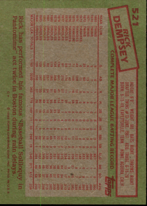 1985 Topps Baseball Card Pick (Base) 283-562 - Bild 419 von 491