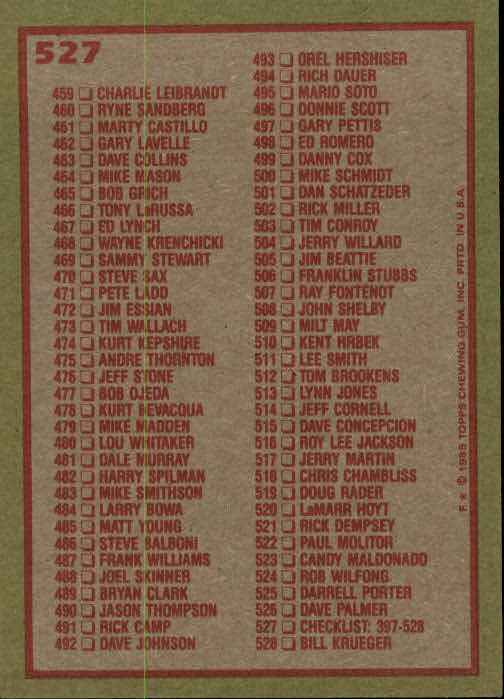1985 Topps Baseball Card Pick (Base) 283-562 - Bild 429 von 491