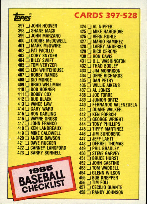 1985 Topps Baseball Card Pick (Base) 283-562 - Bild 428 von 491