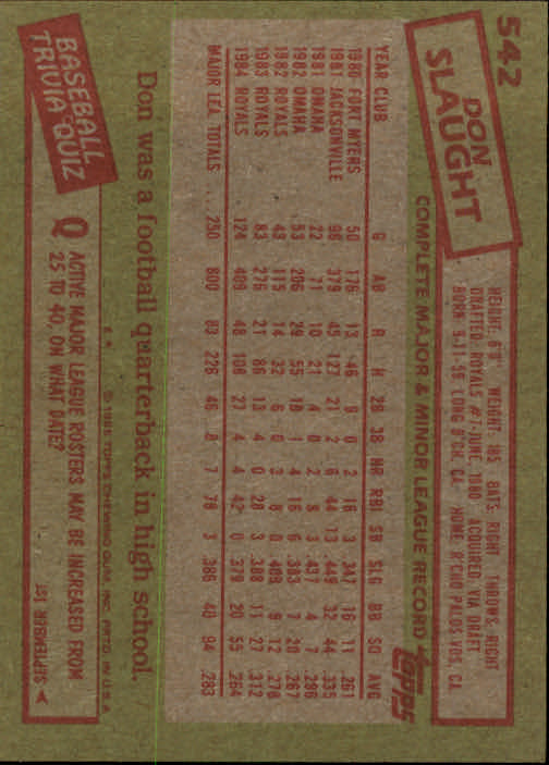 1985 Topps Baseball Card Pick (Base) 283-562 - Bild 455 von 491