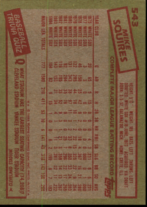 1985 Topps Baseball Card Pick (Base) 283-562 - Bild 457 von 491