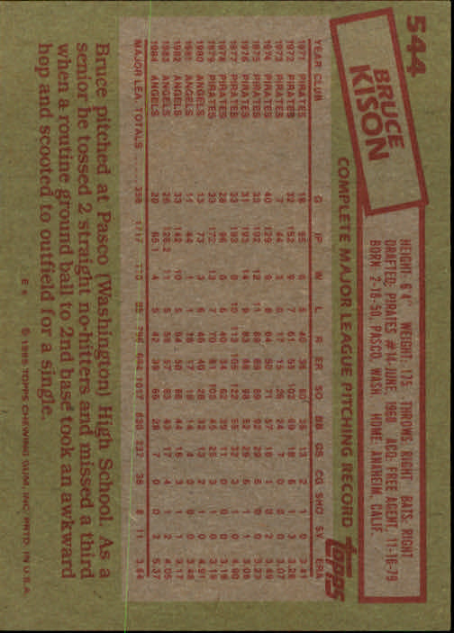 1985 Topps Baseball Card Pick (Base) 283-562 - Bild 459 von 491