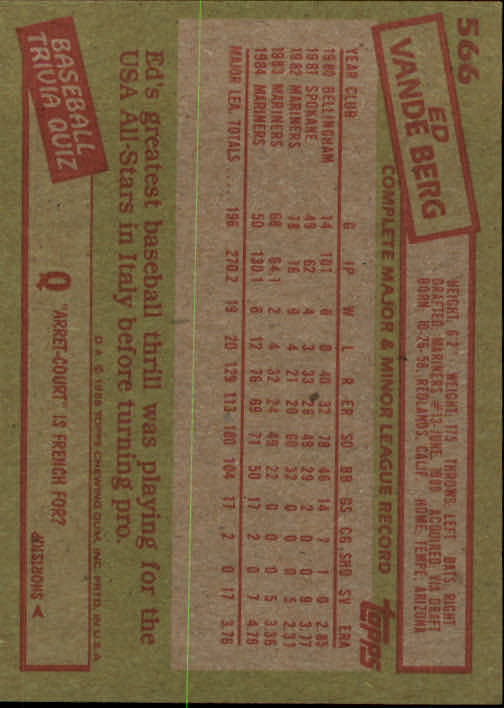 A2629- 1985 Topps Baseball Karten 401-600 + Rookies -du Pick- 15 + Gratis US - Bild 309 von 373