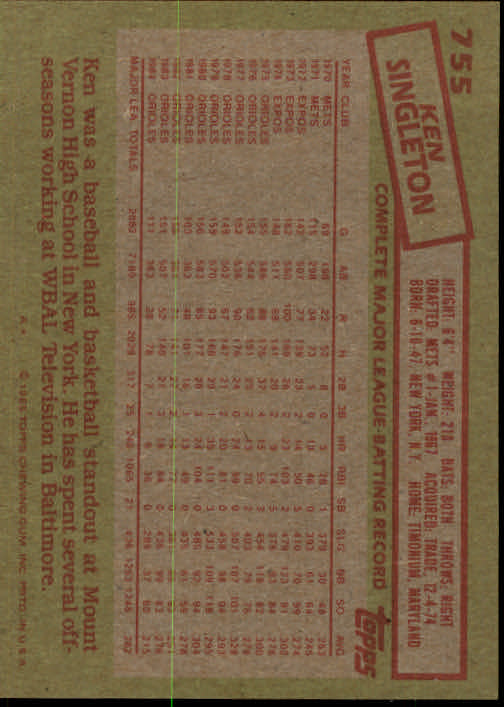 1985 Topps Baseballkarte #751-792 - Wählen Sie Ihre Karte - Bild 10 von 82