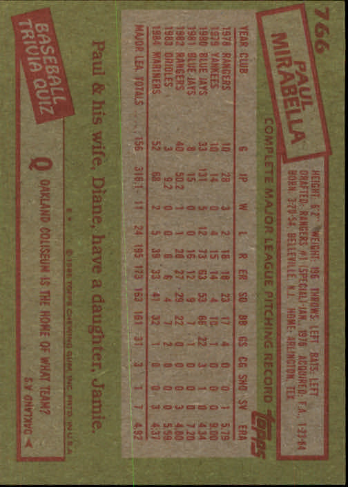 1985 Topps Baseballkarte #751-792 - Wählen Sie Ihre Karte - Bild 32 von 82