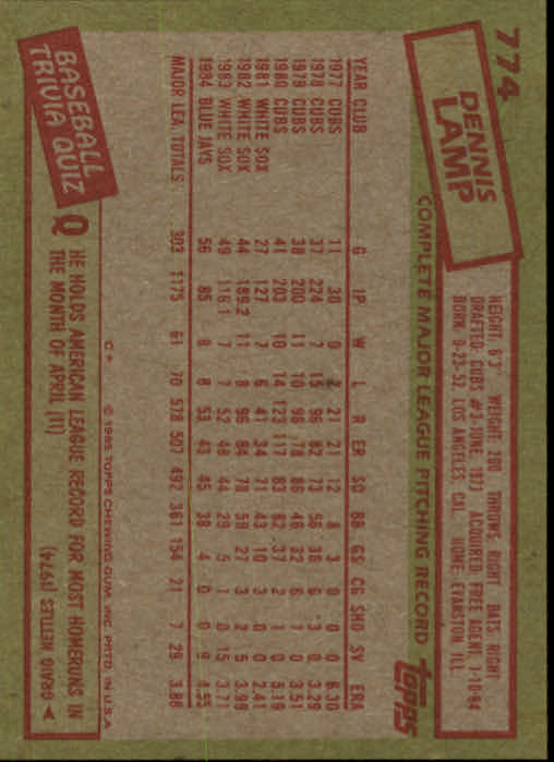 1985 Topps Baseballkarte #751-792 - Wählen Sie Ihre Karte - Bild 46 von 82