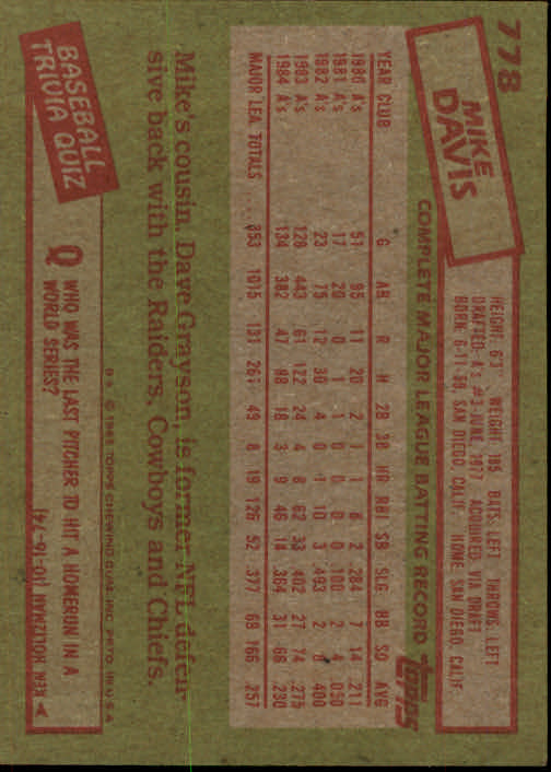 1985 Topps Baseballkarte #751-792 - Wählen Sie Ihre Karte - Bild 54 von 82