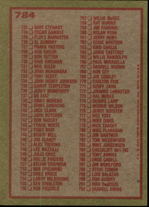 1985 Topps Baseballkarte #751-792 - Wählen Sie Ihre Karte - Bild 66 von 82