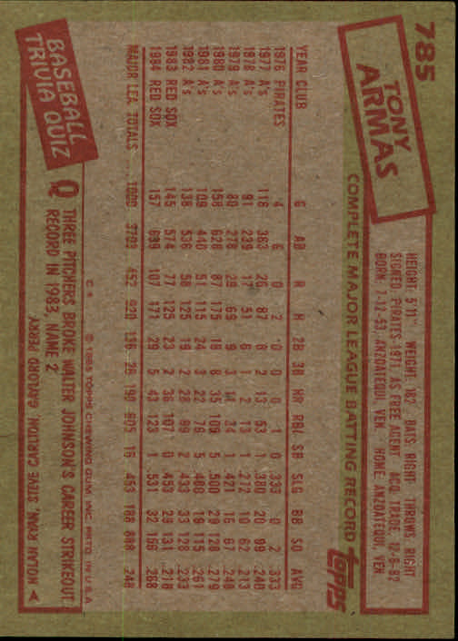 1985 Topps Baseballkarte #751-792 - Wählen Sie Ihre Karte - Bild 68 von 82