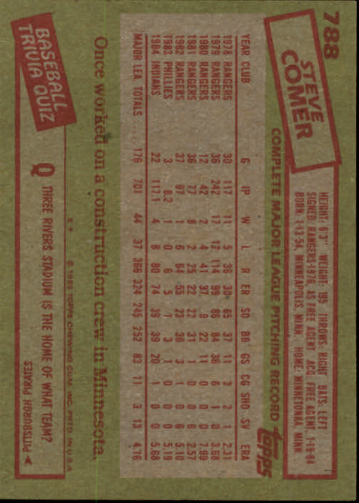 1985 Topps Baseballkarte #751-792 - Wählen Sie Ihre Karte - Bild 74 von 82