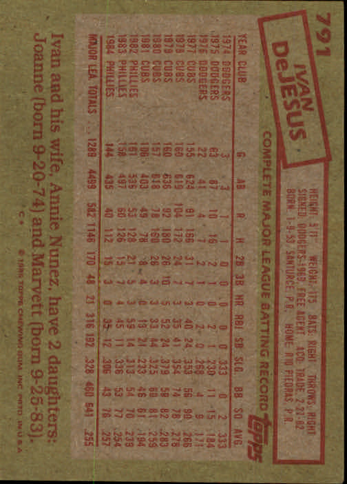 1985 Topps Baseballkarte #751-792 - Wählen Sie Ihre Karte - Bild 80 von 82