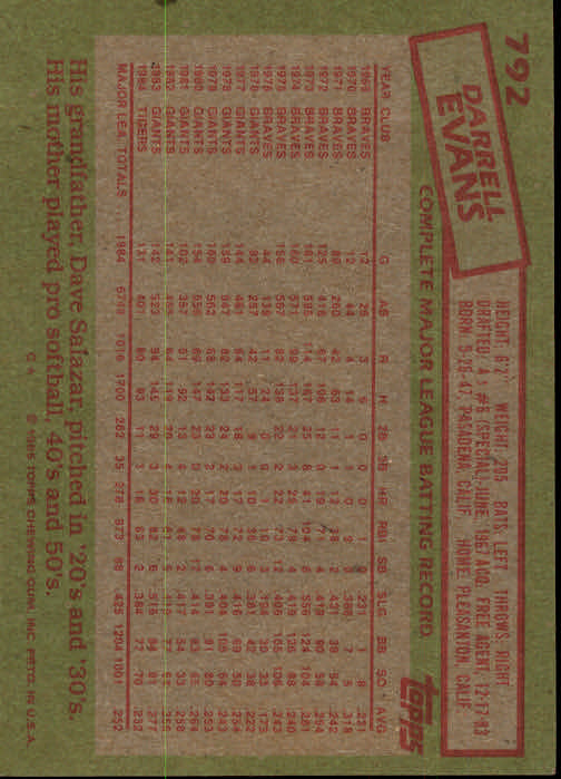 1985 Topps Baseballkarte #751-792 - Wählen Sie Ihre Karte - Bild 82 von 82